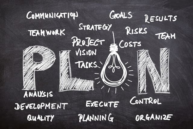 An illustration representing a project leader guiding a project team.