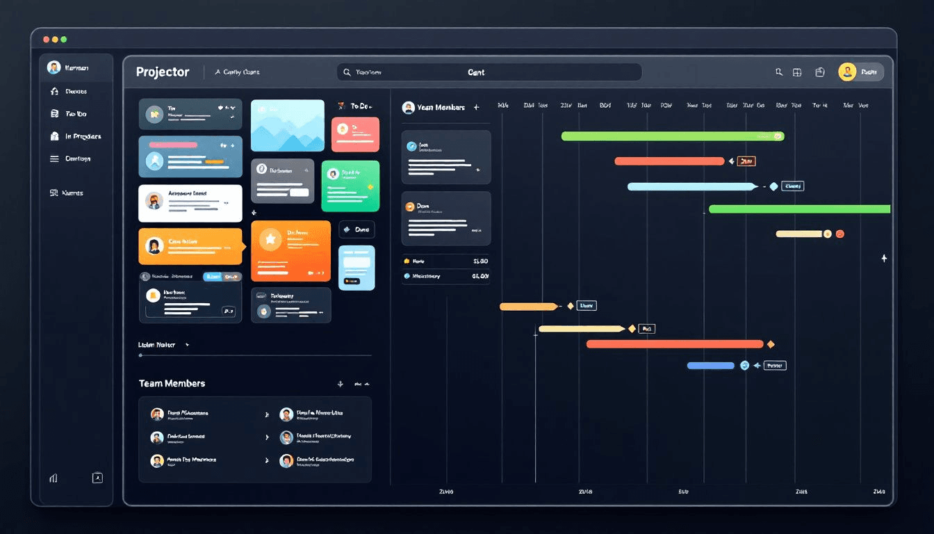 Key features highlighted on a project management board.