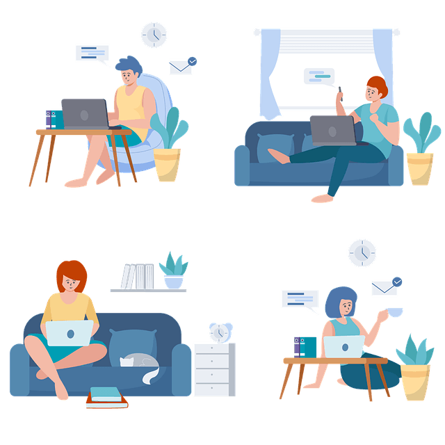 An illustration of continuous learing in remote, work, office