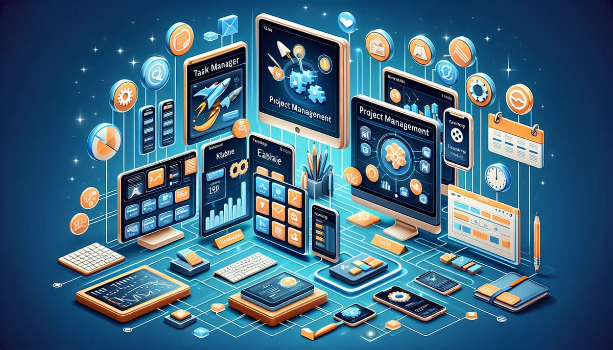 Image illustrating Projektmanagement-Software und digitale Tools in article about projektmanagement