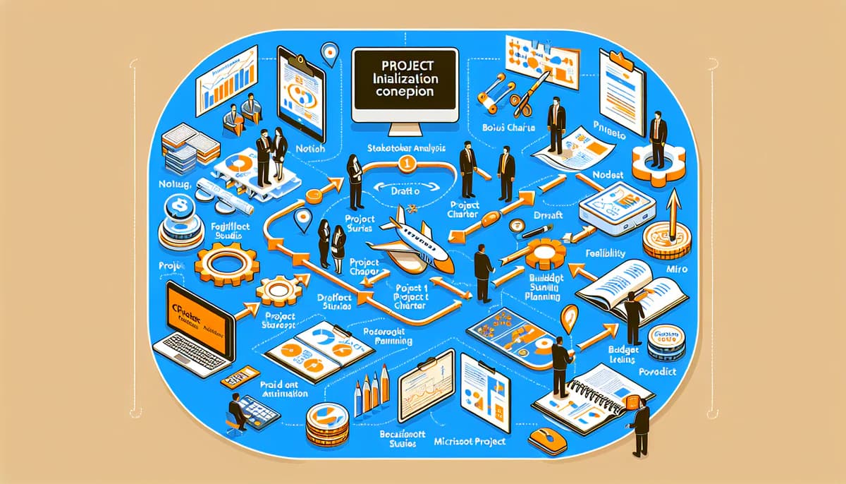 Image illustrating Phase 1: Projektinitiierung und Konzeption in article about projektmanagement phasen