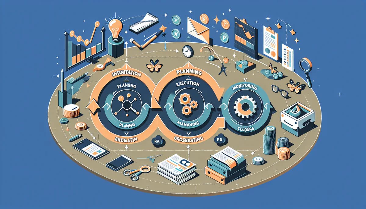 Image illustrating Grundlagen der Projektmanagement Phasen in article about projektmanagement phasen