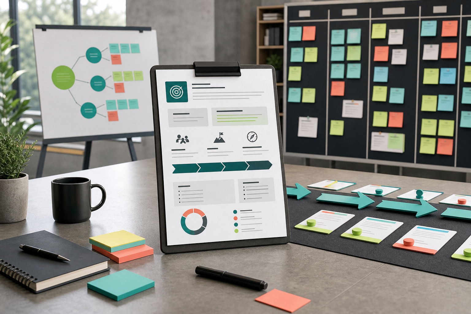 Agile project charter connected to sprint planning and backlog work