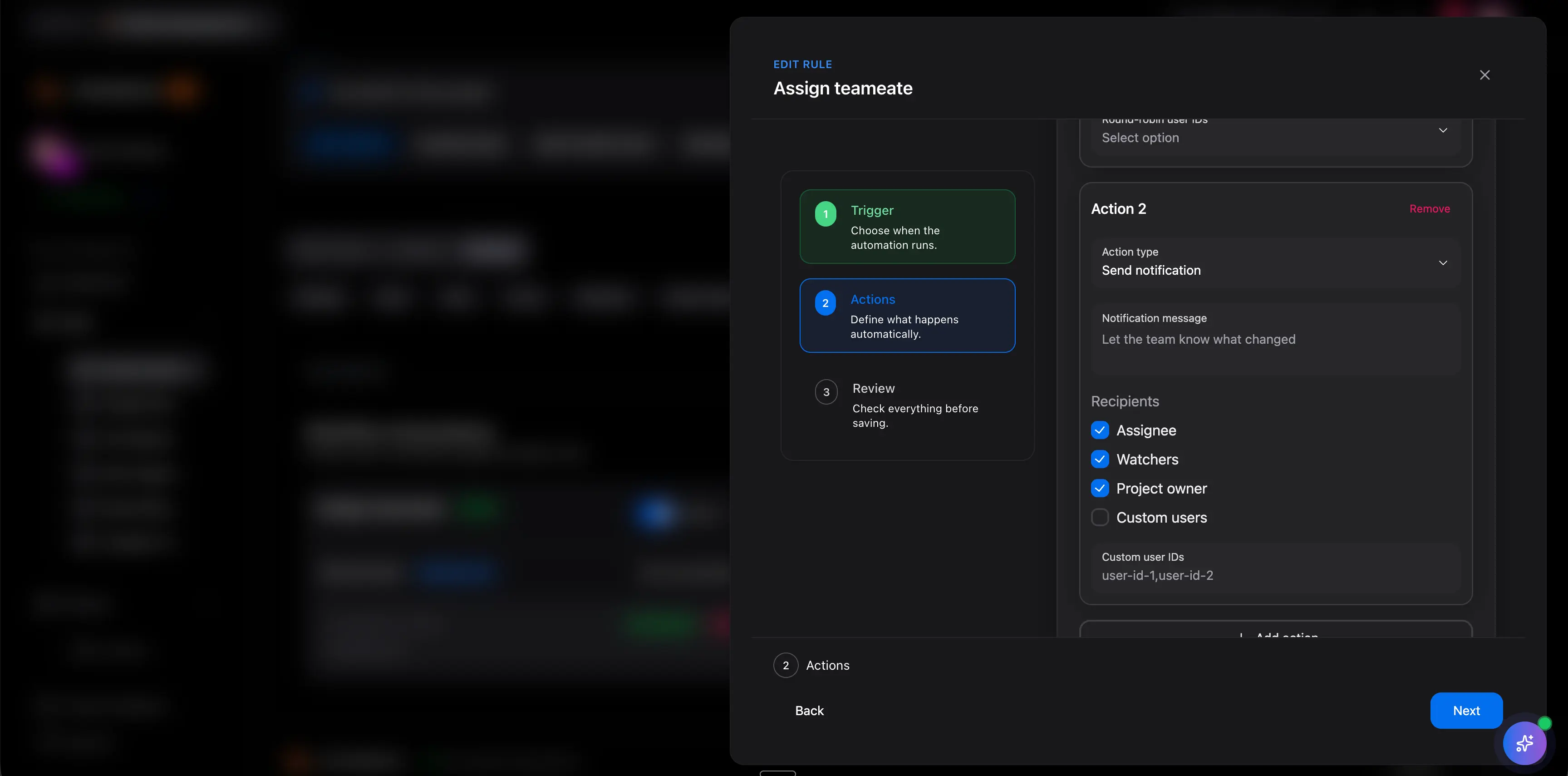 Automation triggers and rules
