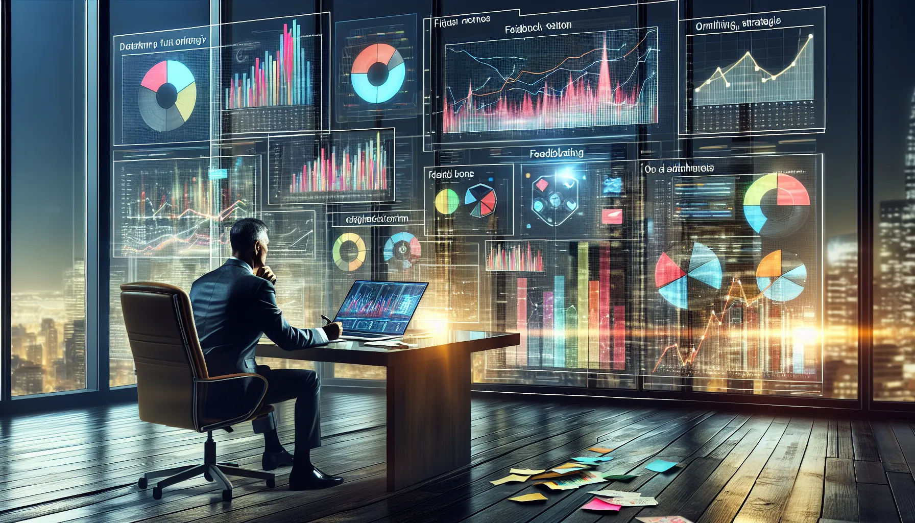 An illustration representing a project leader guiding a project team.