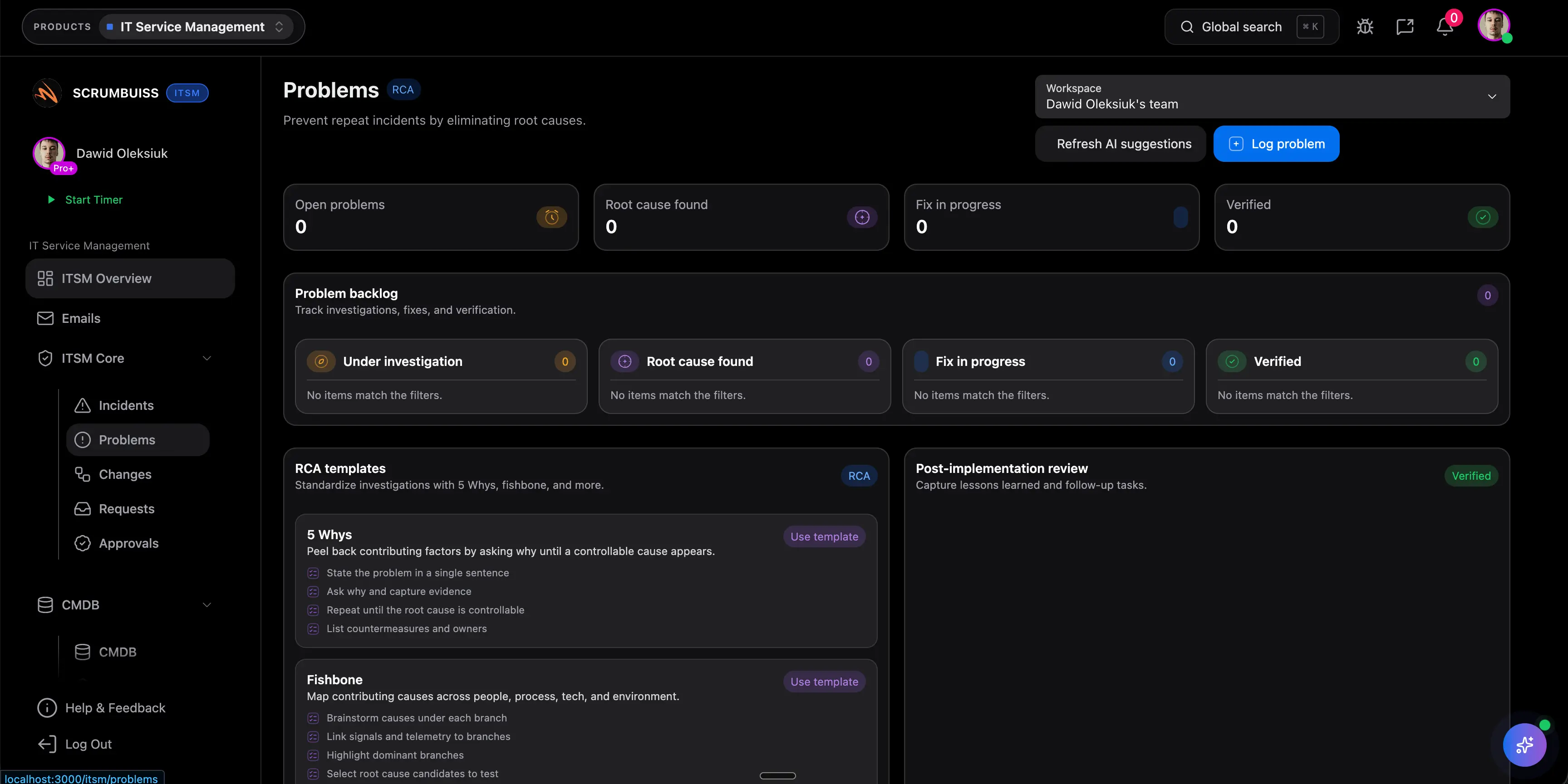 Identify the root cause screenshot