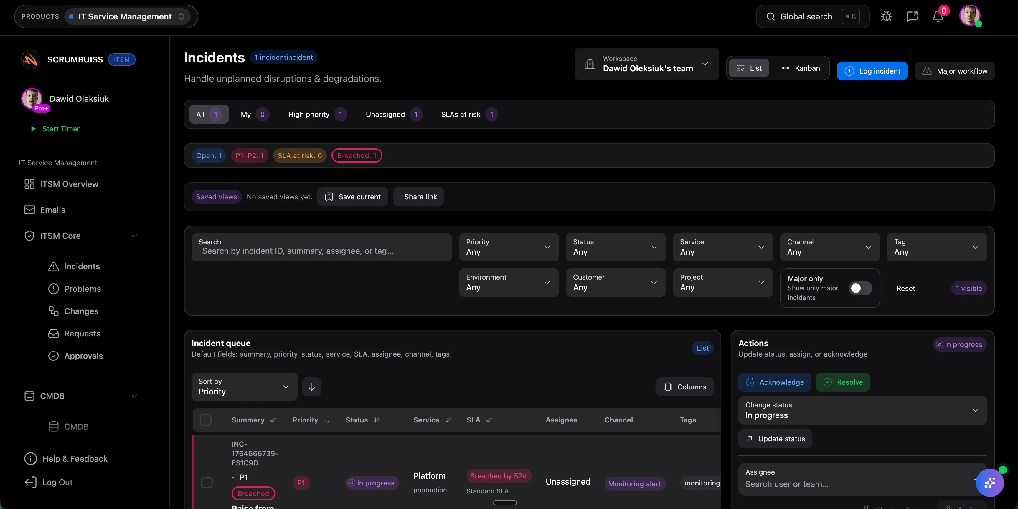 Incident triage workflow