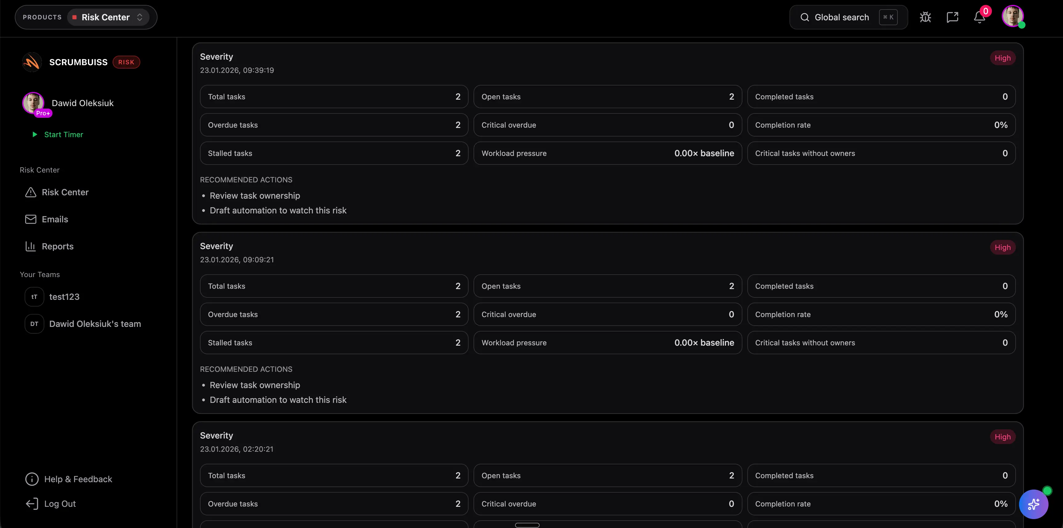 Collect risks early screenshot