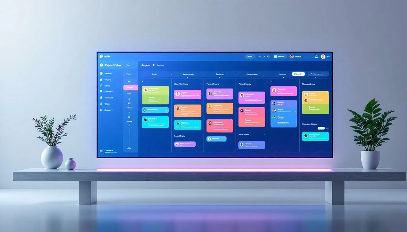 An overview of a project tracking board displaying various tasks and progress.