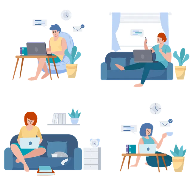 An illustration of continuous learing in remote, work, office