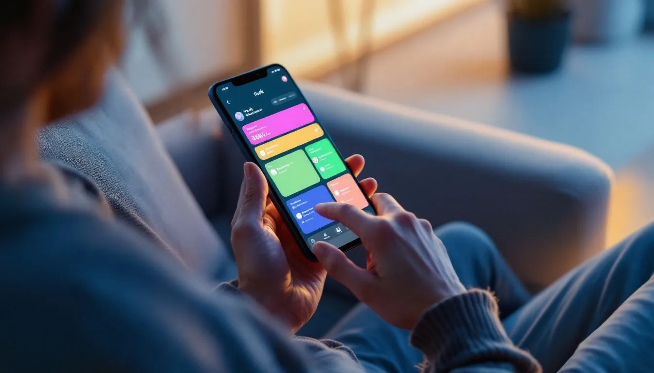 A person using a task management tool on a mobile device to organize their tasks.