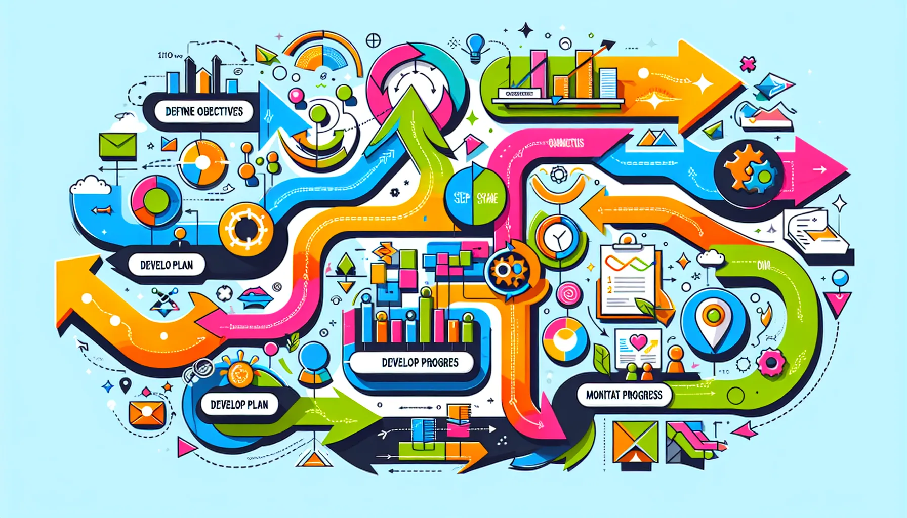 An illustration depicting essential steps for leading projects effectively.