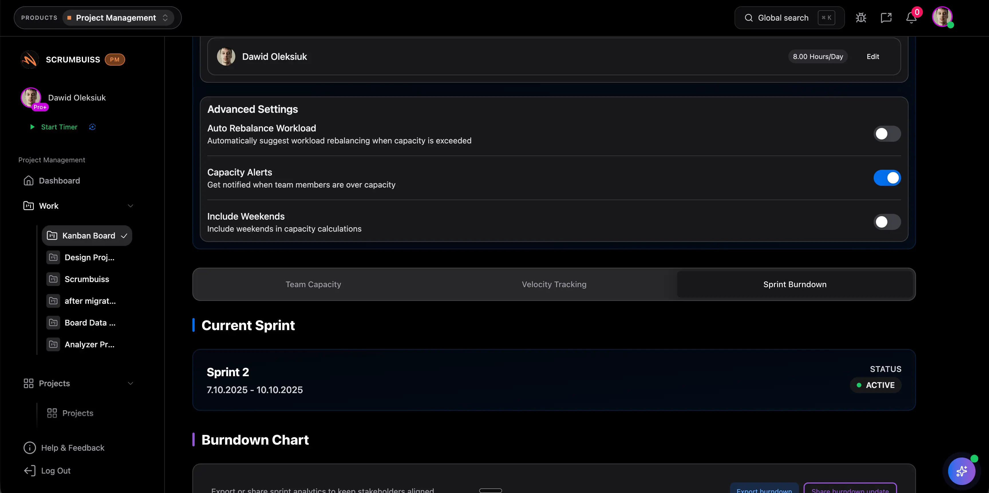 Balancing workload across the team